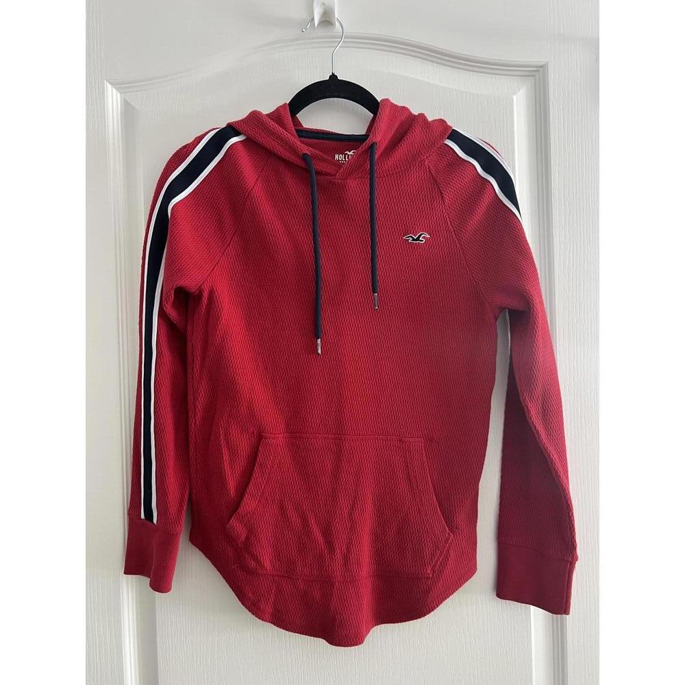 Hollister Red Sweatshirt with Stripe Detail XXS